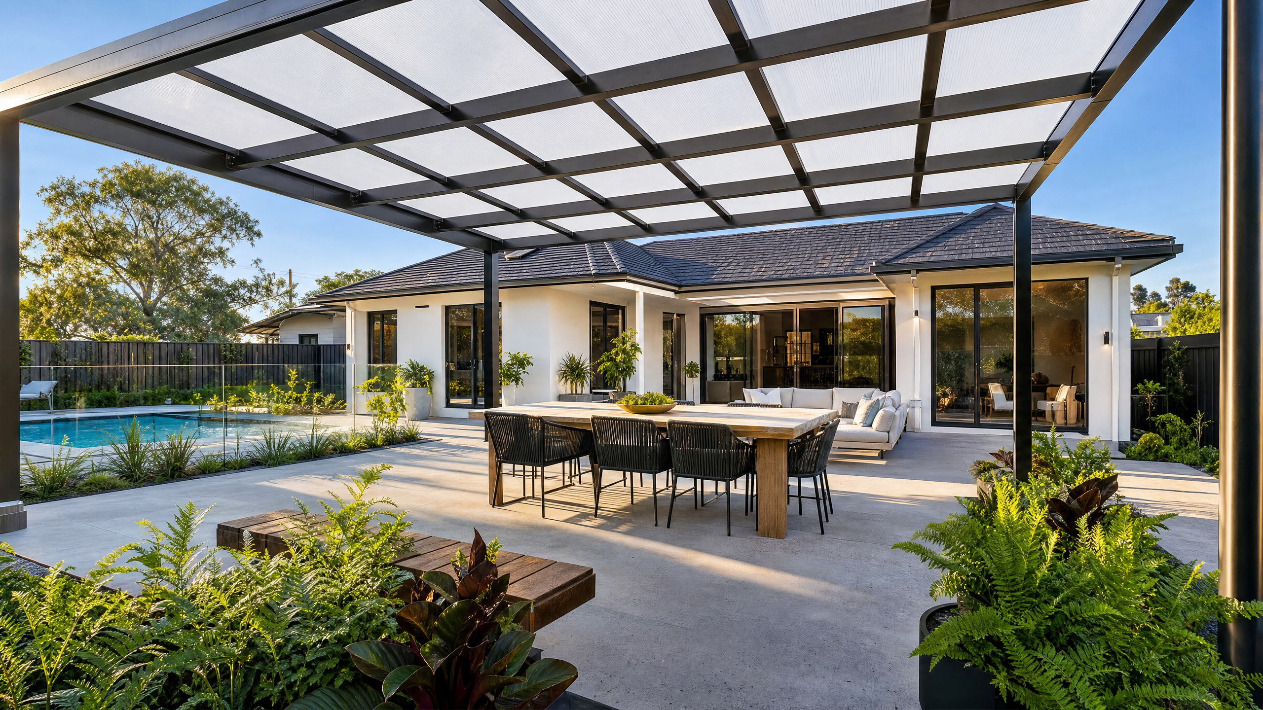 Premium outdoor patio with pergola