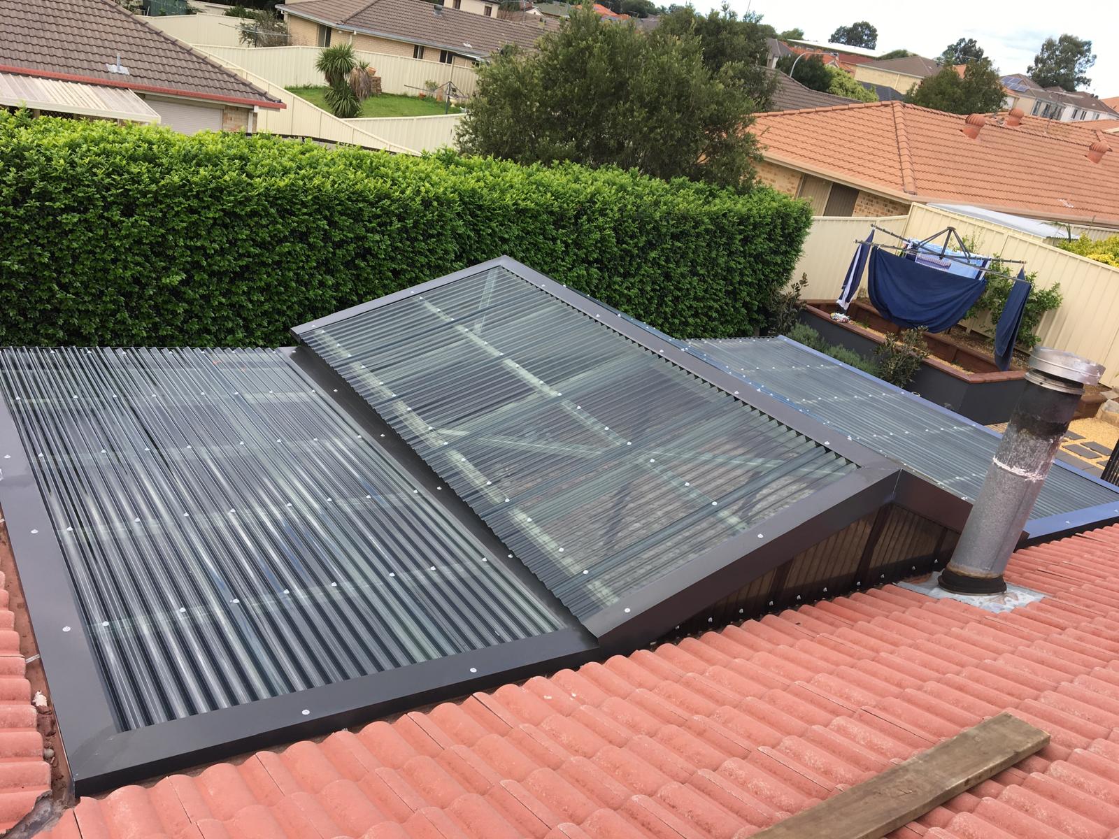 Dark Polycarbonate Roof Install